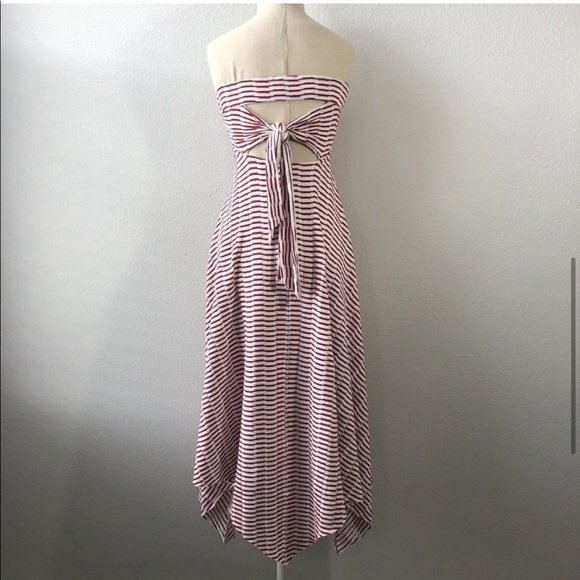 Anthropologie Dresses & Skirts - Anthro Maeve Caleta Red White Striped Strapless Dress